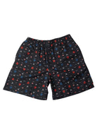 men black boxer shorts with colorful pattern