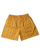 Yellow boxer shorts with beach pattern
