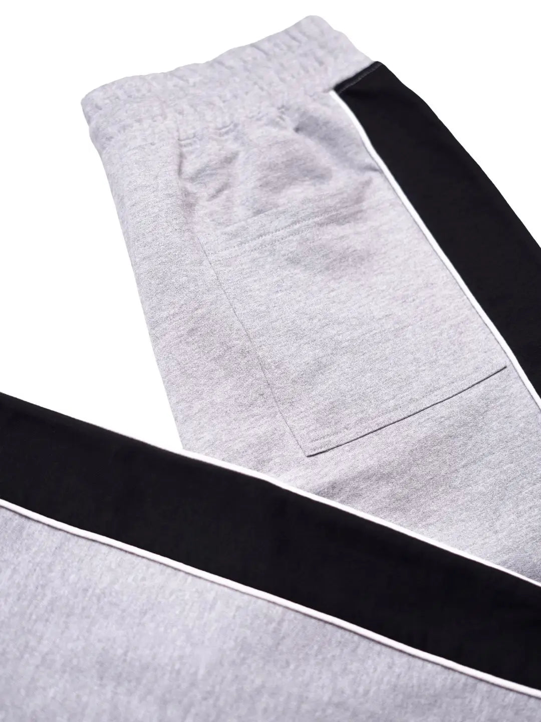 Gray sweatpants with black side stripe