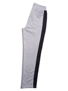 Gray cotton sweatpants with a black stripe 
