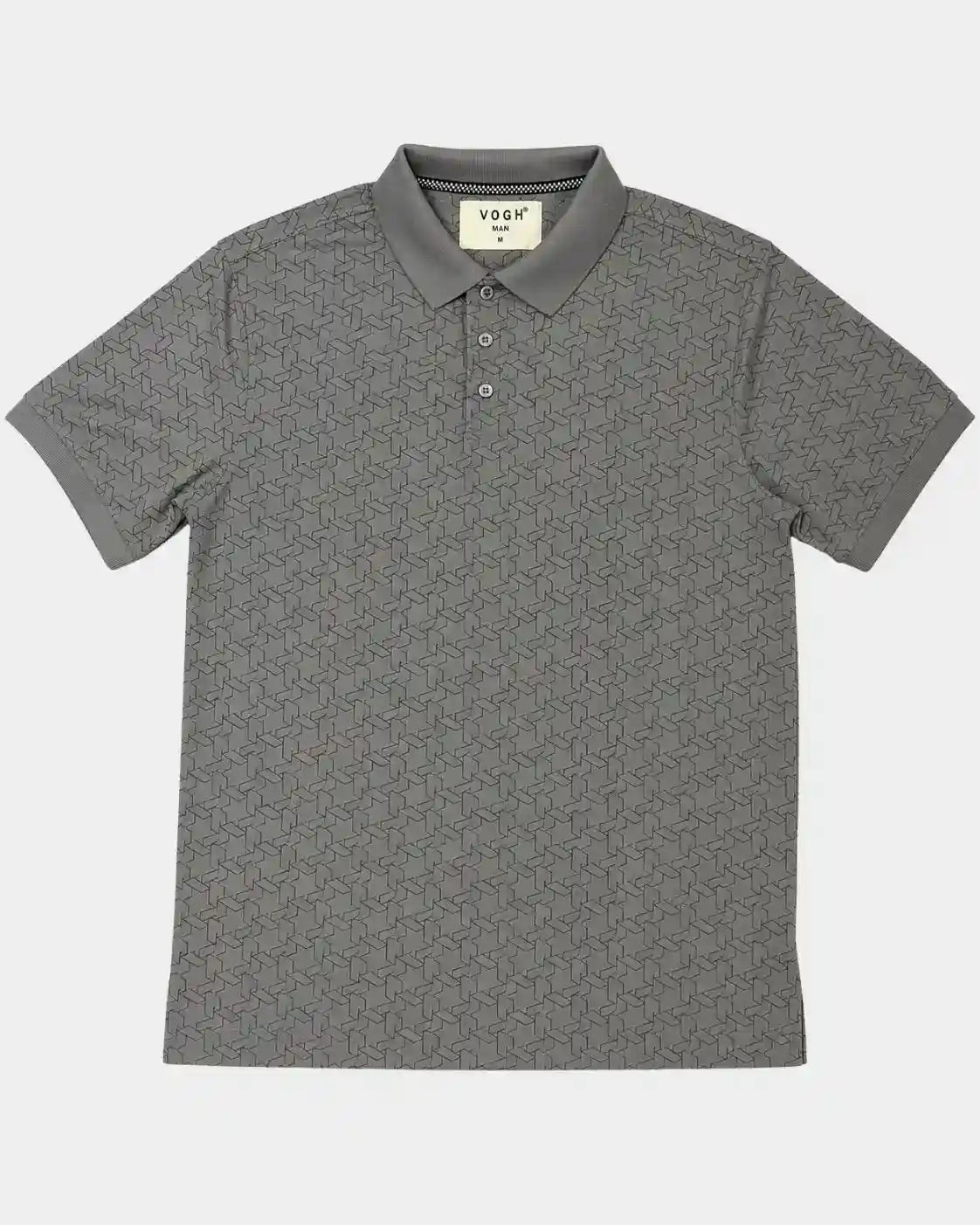 A gray short-sleeve polo t-shirt