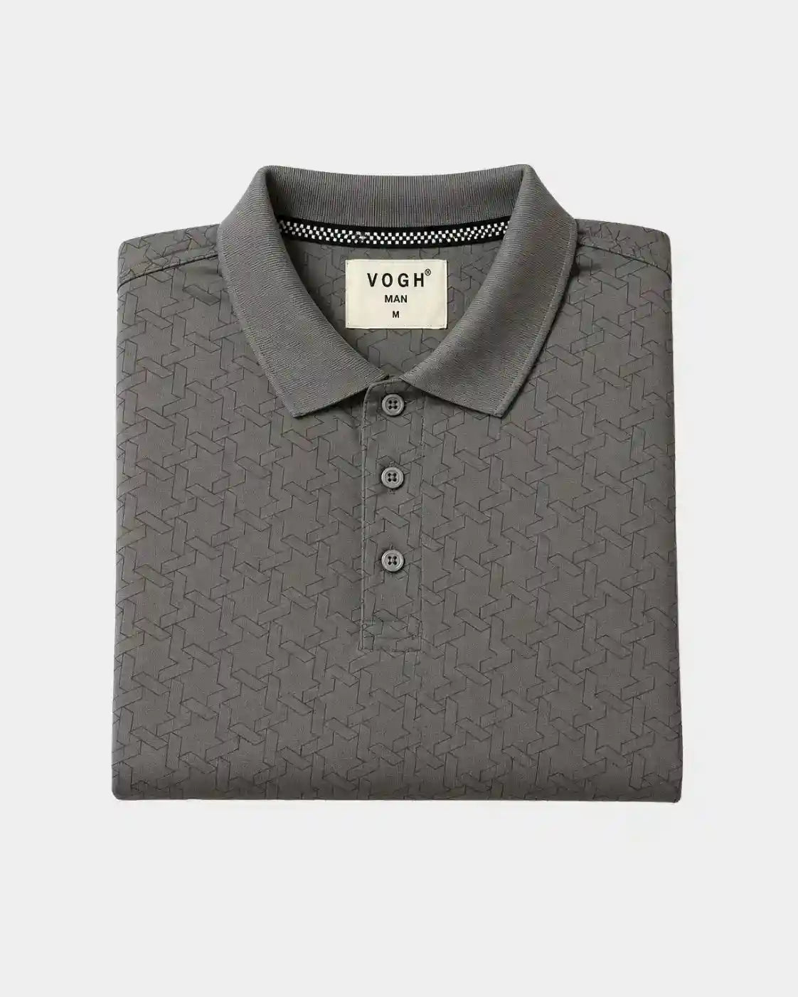 A vogh folded gray polo shirt for men
