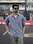 men's solid grey shirt