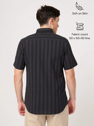 grey striped half sleeve shirt