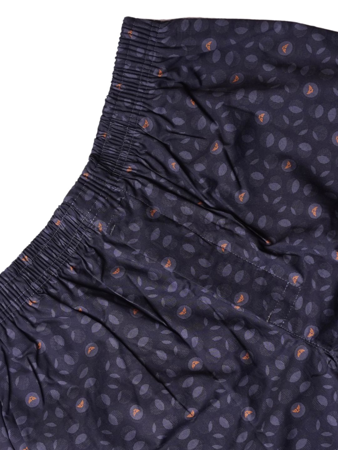 Navy blue cotton boxers for men with a subtle pattern