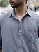 plain grey shirt for men