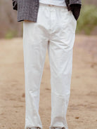 plain off white track pant for men