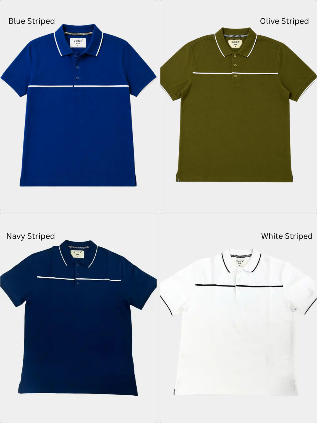 Four short-sleeve polo shirts