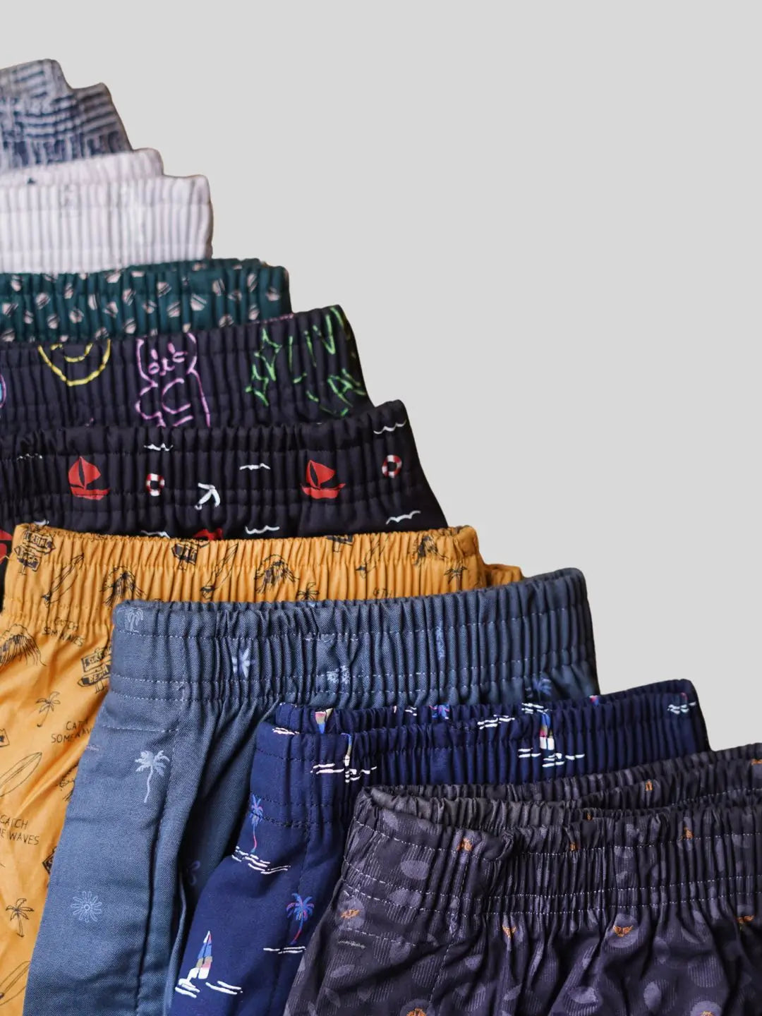 printed patterned boxer shorts combo