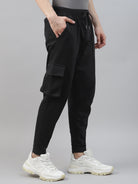 men's black cotton cargo pant with pockets