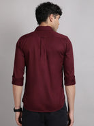 solid maroon satin shirt