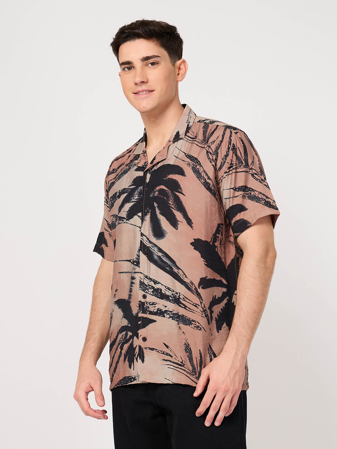 man wearing stylish resort shirt