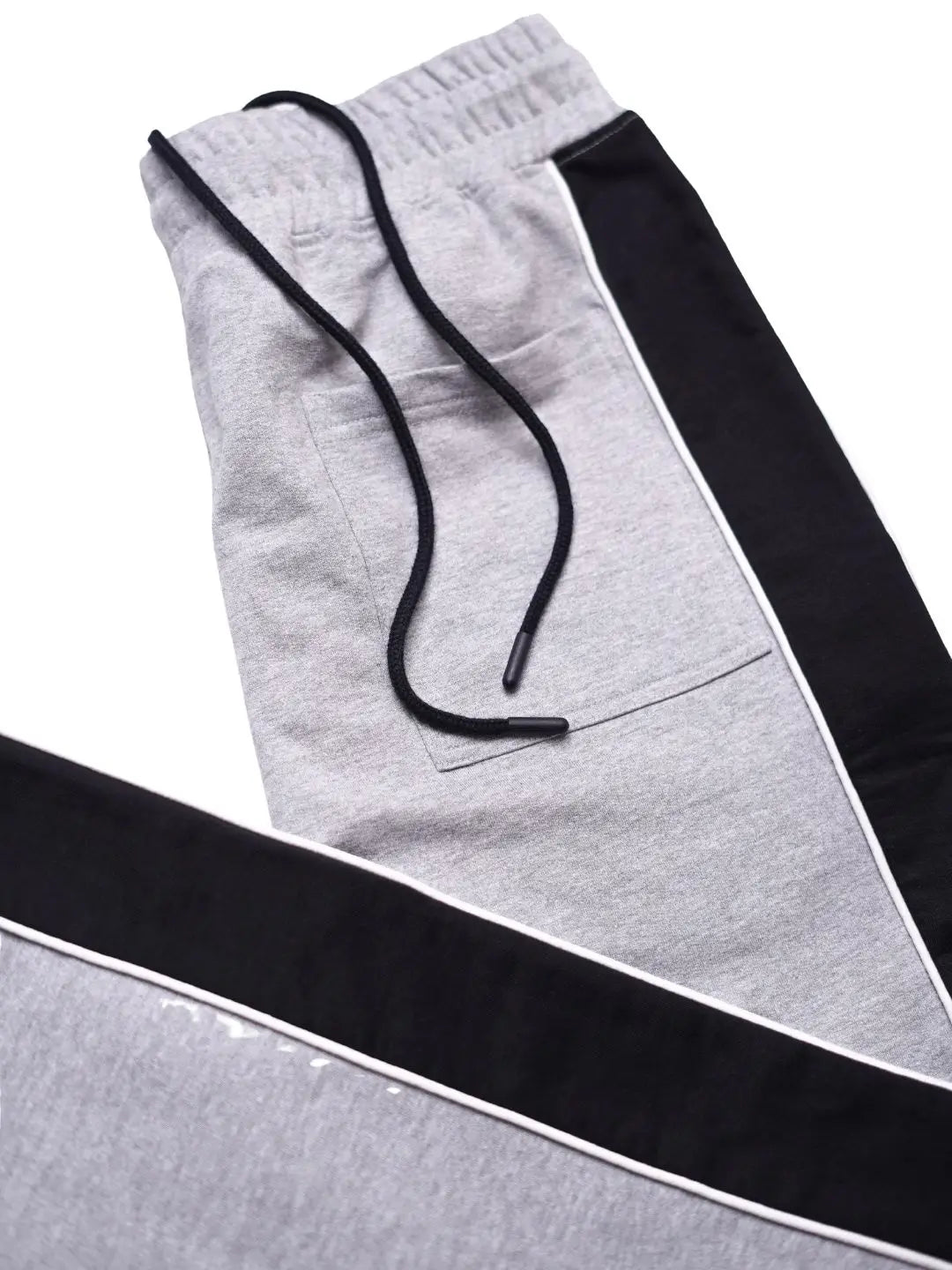 grey black cotton track pants