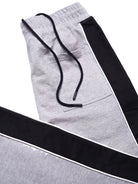 grey black cotton track pants
