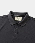 vogh charcoal gray textured polo tshirt for men